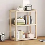 Hbluefat Desktop Organizer Rack, 3-Tier Wood Bookshelf Storage Shelf, Multi-Functional Small Countertop Display Bookcase for Home Office School