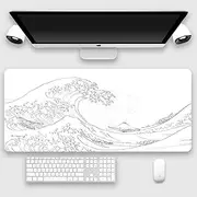 Leather Desk Pad Protector,Mouse Pad,Large Mouse Pad,Office Desk Mat,Non-Slip PU Leather Desk Blotter,Laptop Desk Pad,Waterproof Desk Writing Pad for Office and Home (Black,35.4" x 15.7") (White)