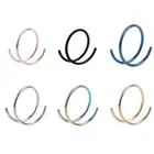 Double Nose Hoop Ring for Single Piercing Spiral Tragus Earring Lip Ring Jewelry