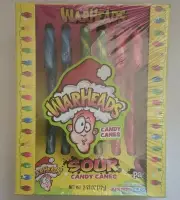 2x Warheads Super Sour Candy Canes, 2.35 oz. Packs 6 Sour Candy Canes, 12 TOTAL