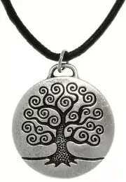 Jewelry Trends Celtic Tree of Life Pewter Pendant Necklace Leather Cord Unisex