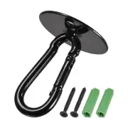 Ceiling Hooks Snap Hook Wall Mounted 40x52mm Iron for Hanging Plants Black 2Pcs
