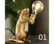 Mice Table Lamp Desk Lamp Decorative Lamp Bedside Lamp Resin Lamp White Light Replica For Bedroom (With Light Bulb)