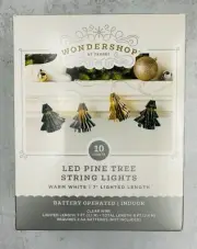 7' Christmas Pine tree 10 LED Battery Operated String Light - Wondershop Indoor