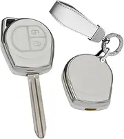 Soft TPU Motorcycle Key Fob Fit for Suzuki Swift Keychain Key Case Key Shell Accessories Protector 2 Button White