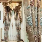 high-class villa American coffee cloth blackout curtain valance tulle panel C675