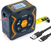 CIGMAN 2-in-1 Laser Tape Measure, 164Ft Laser Measurement and 9.8Ft Tape Measure