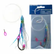 Fishfighter Octopus Rigged Skippy Lure 4/0 100mm Blue/White