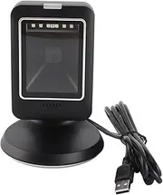 Barcode Scanner, 2D Hands QR Code Reader with USB Wired Connection for Retail Store and Supermarket Checkout, Omnidirectional Barcode Scanner, Desktop 2D Barcode Read