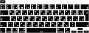 MiNGFi Russian Silicone Keyboard Cover for MacBook Pro 16" M1 (2019+) Model A2141 MacBook Pro 13" (2020+) Model A2338 A2289 A2251 EU/ISO Keyboard layout - Black
