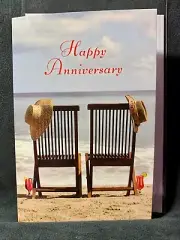 Happy Anniversary Greeting Card Beach Chairs