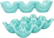 SECFOU 2pcs Egg Grid Egg Rack Egg Basket Cat Egg Holder Egg Holder Lunch Deviled Egg Platter Egg Carton for Fridge Egg Cup Boiled Basket Fridge Tray Boiled Eggs Baking Dishes for Oven