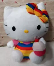 2014 Sanrio Hello Kitty 11" Plush Ty Rainbow Birthday Cupcake New with tag
