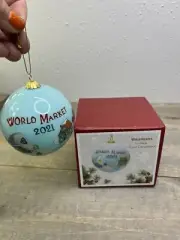 NEW GLASS LI BIEN 2021 CHRISTMAS ORNAMENT ball ski chalet ski scene snow village