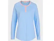 Peter Alexander Women’s Pale Blue Henley LS Top - Sizes XS and S - BNWT