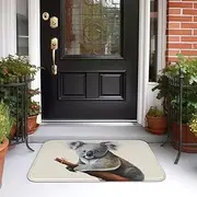 Front Door Mat Indoor Outdoor Welcome Mat Non Slip Floor Mat Koala and Butterfly Doormat for Entryway Rug Inside Outside Entry, Porch, Bathroom Rug Carpet 16" x 24" Mat