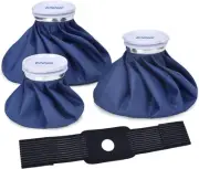 Reusable Ice Bag Hot and Cold Pain Relief for Head Knee Should, Pack 3, Blue, Sm