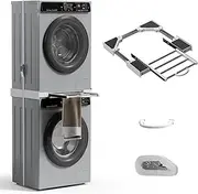 Washer Dryer Stacking Kit, Universal 29"/28"/27"/26"/25"/24"Washer and Dryer Stackable with Pull-out Drying Rack, Small Space Saving Solution Stacking Kit with Ratchet Strap