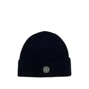 [Stone Island] Stone Island Logo-patch Beanie ONE SIZE BLUE
