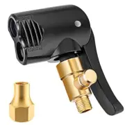 Locking Presta Schrader Air Chuck for Bike Tire, Dual Head Pump Nozzle with