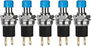 DIYhz 5Pcs Self Locking SPST Latching Type Dash ON/Off Blue Push Button Switch AC 250V/3A