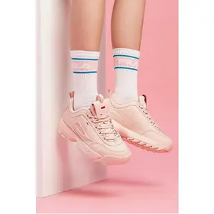 💗矇眼睛👀二手 韓國FILA disruptor 2 粉紅色厚底運動鞋 23 鋸齒鞋