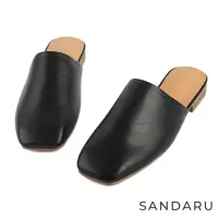 在飛比找momo購物網優惠-【SANDARU 山打努】穆勒鞋 方頭深口素面低跟拖鞋(黑)