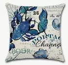 Vintage Lobster Beach Nautical Coastal Ocean Reef Throw Pillow Cover Home Decor