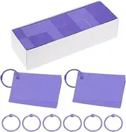 uxcell 3"x2" Colored Index Card, 3000Pcs Small Index Flash Cards with 30 Ring Study Card Blank Note Card Mini Paper Tags for Learning Study Craft DIY, Purple