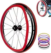 Wheelchair Rear Wheel Cover Protective Sleeve Wheelchair Push Rim Covers Wheelchair Rear Wheel (Color : Red, Size : 22in)