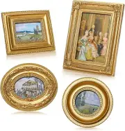 Assorted Vintage Frames Set with Gold Finish - Perfect for Gallery Walls