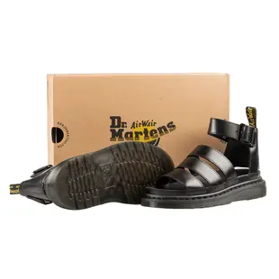 Dr.Martens 馬汀 CLARISSA II 四條真皮寬帶羅馬涼鞋 黑色 夏季馬丁休閒魚口涼鞋 女24477001