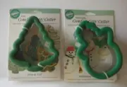 Wilton Comfort Grip Cookie Cutters Snow man + Christmas Tree metal grip NEW