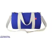 Blue Gym Sports Yoga Duffel Bag Waxed Medium Size Cotton Canvas Travel Unisex