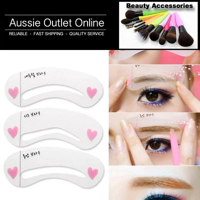 3 Styles Quality Eyebrow Stencil Shape Template Kit - Aussie Outlet Online NSW