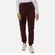 NEW 32 Degrees Heat Womens L Burgundy Cargo Jogger Pants Polyester & Spandex