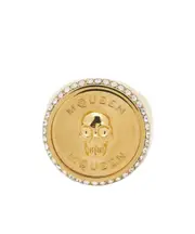 Alexander McQueen Sovereign Skull Embellished Ring 11,13 Yellow