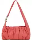 INC Alesandrah Shoulder Bag Bucket Tote Coral Puffed Vegan Leather Top-Zip NWT