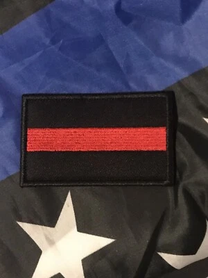 Fireman THIN RED LINE Embroider Hook/Lp Patch