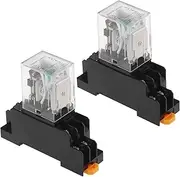 LT Easiyl 2pcs DC 12V LED Indicator Light Electromagnetic Power Relay Coil 8 Pin with Plug Terminal Socket for Industrial Relays Compressor Motors Fan Motors