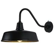 Barn Lights Outdoor Gooseneck - 15" Black Dusk to Dawn Exterior Barn Lights f...