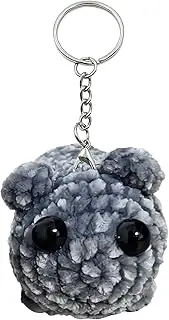 Stuffed Hamster Keychain,Key Ring Pendant | Crochet Emotional Bag Charm, Hangable Decoration, Backpack Accessory for Boys Girls