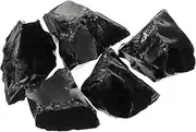 uxcell Fire Glass for Fire Pit, 5-8cm(2"-3.1") High Luster Reflective Glass Rocks for Natural or Propane Fireplace, Safe for Outdoors and Indoors Fire Pit Glass, Black, 400g/14oz