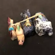 Zuni 4 Bears Strong Fetish Jeff Eriacho *NEW* Sodalite 0902