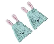 Hair Drying Cap，Hair Drying Towel 2Packs,Absorbent Quick Dry Hair Turban for Girls and Women light blue