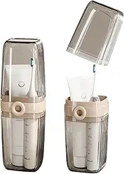 Toothbrush Travel Case, 2 in 1 Toothbrush Holder and Rinse Cup, Large Capacity Toothbrush Cup with Cover, Portable Travel Toothbrush Holder for Traveling, Camping, Trip - 1Pcs - Clear