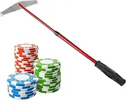 Yjkedfh Poker Chip Rake,Retractable Chip Stick | Collector Rake, Chips Harrow Collecter Metal, Portable Supplies, Dice Putter Stick