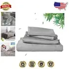 Queen Bamboo Cooling Sheets Set - 16” Deep Pocket, Silky Soft for Hot Sleepers