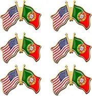 [rhungift] 6/12/50/100 Pack -American Portugal Friendship Flag Pins Bulk -1.4” Metal US USA Swiss Lapel Pins Badge Button Button Souvenir