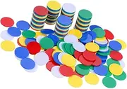 Hohopeti 200pcs Plastic Game Coins Counting Chips for Bingo Poker and Educational Activities Versatile Currency Props for Sorting and Grouping